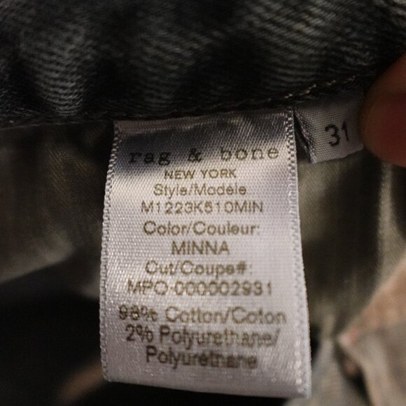 Rag and Bone jeans Slim men's 31 gray denim distressed button fly - Picture 12 of 12